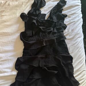 Elegant Black Ruffled Dress
